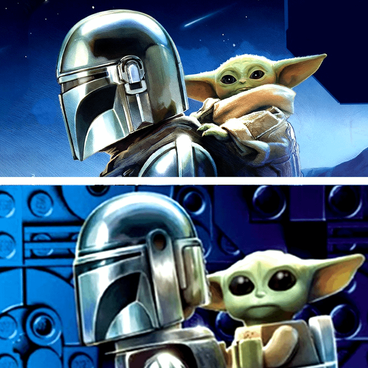 The Mandalorian & Grogu LEGO banner and movie poster