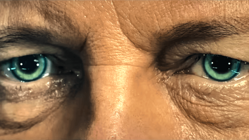 A close up of Colin Firth's eyes in DIsclosure Day.