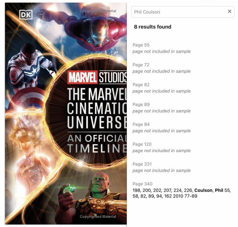 Marvel Cinematic Universe Timeline book search