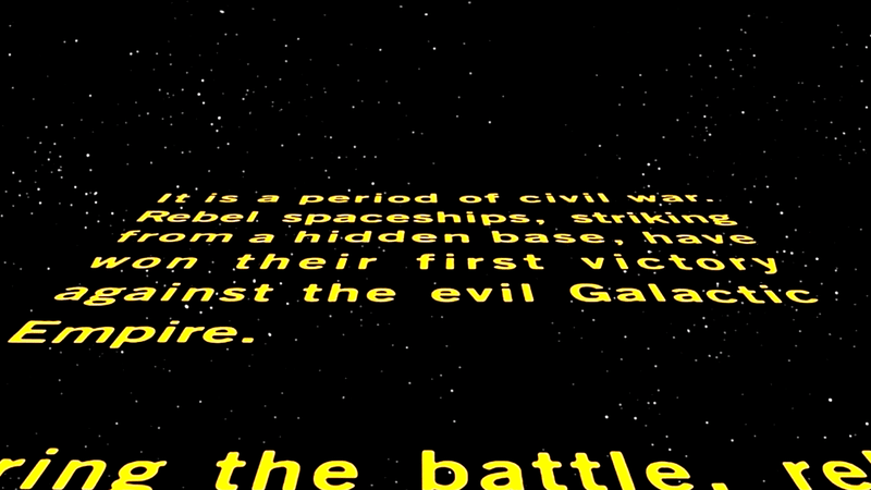 Star Wars' iconic opening crawl.