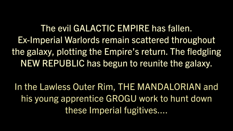 The Mandalorian and Grogu's opening texts.