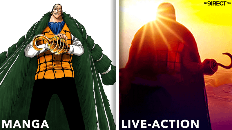 Sir Crocodile in One Piece anime and Sir Crocodile in live-action.