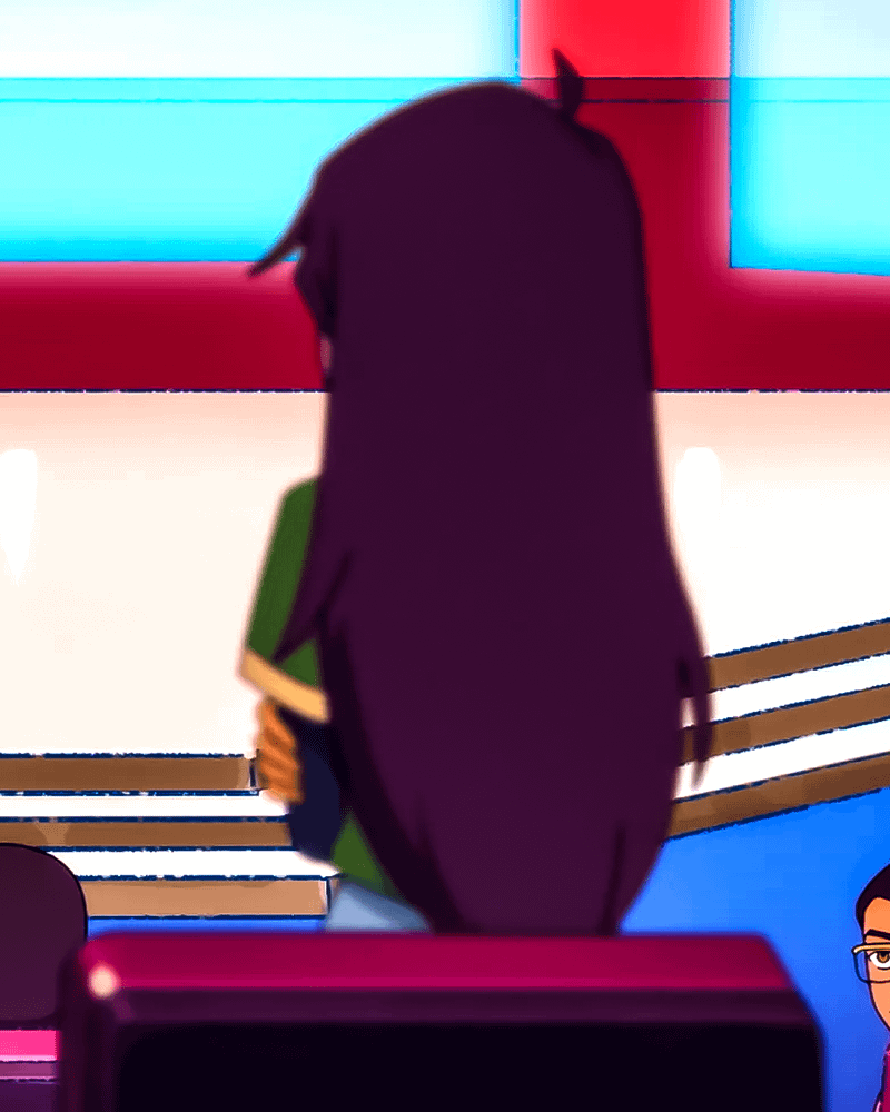 Jessica Cruz speaking to Kara in My Adventures with Superman Season 3.