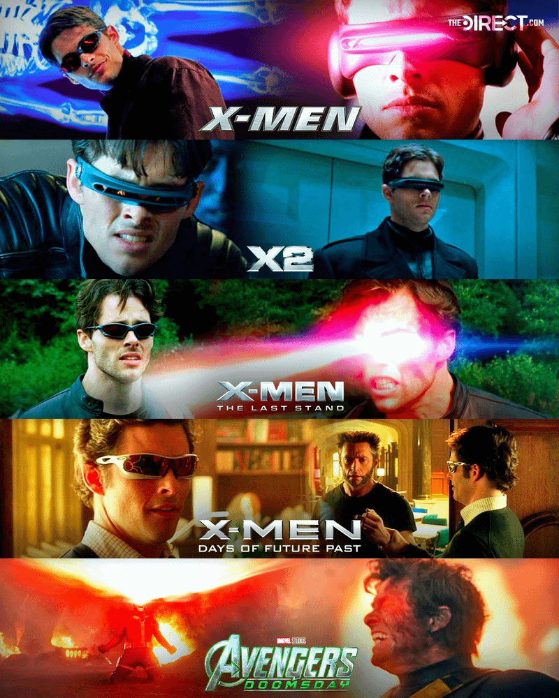 James Marsden as Cyclops in X-Men, X2, X-Men: The Last Stand, X-Men: Days of Future Past, and Avengers: Doomsday