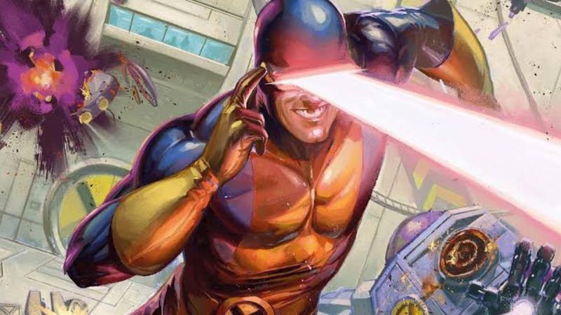 Cyclops using his powers in Marvel Comics.