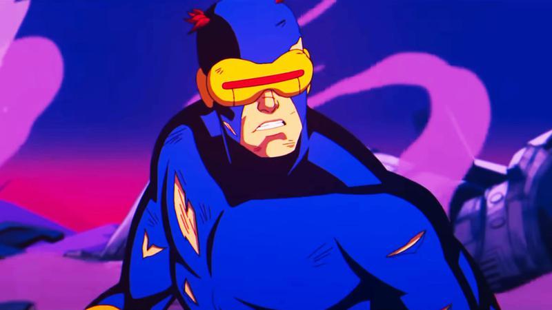 Cyclops in a damaged suit in X-Men '97.