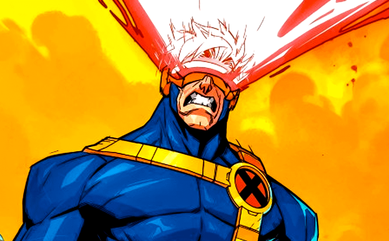Cyclops shooting his eye blasts in Marvel Comics.