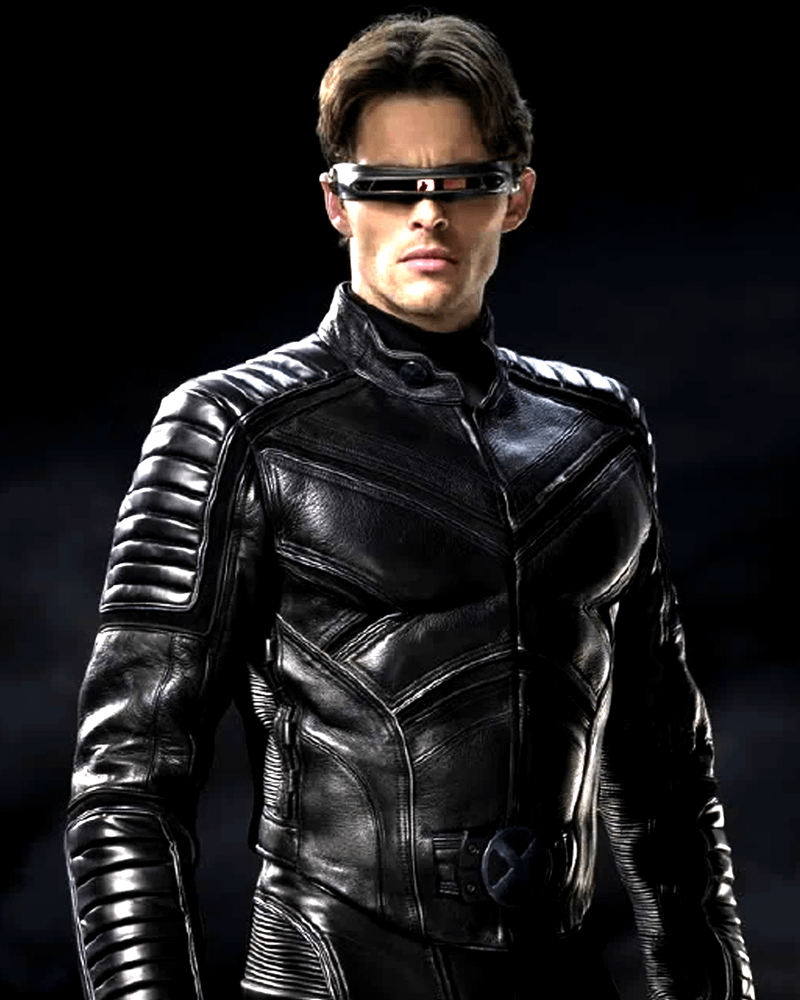 James Marsden as Cyclops in his all black suit.