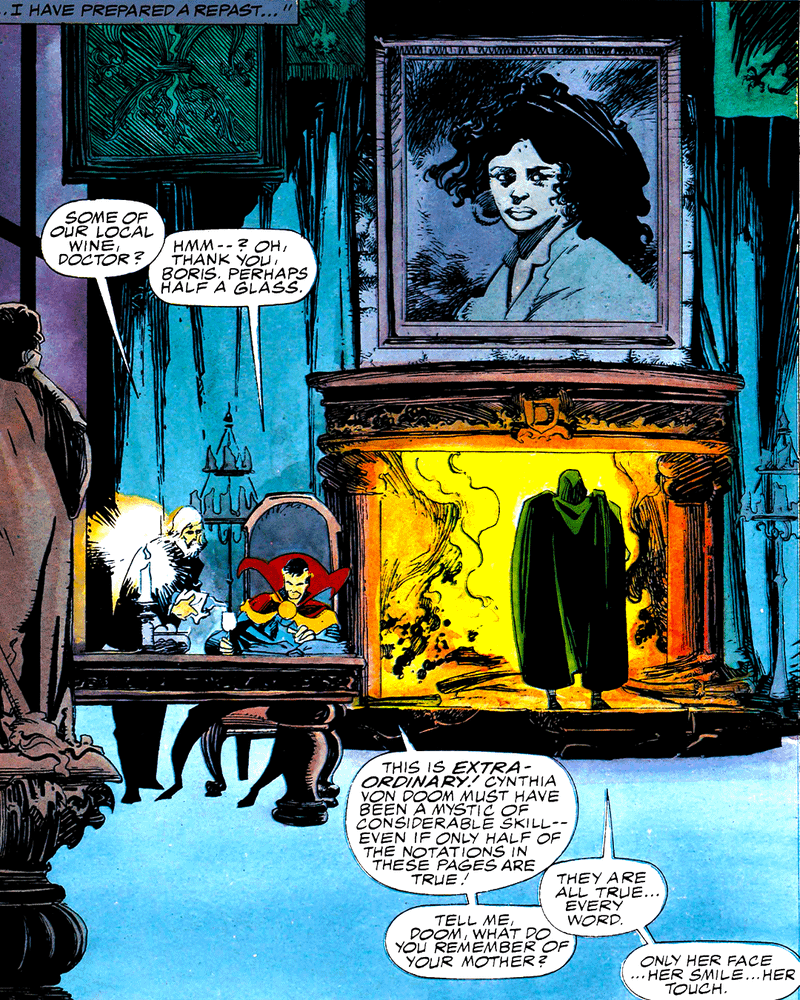 Comic panel from Doctor Strange and Doctor Doom: Triumph and Torment.