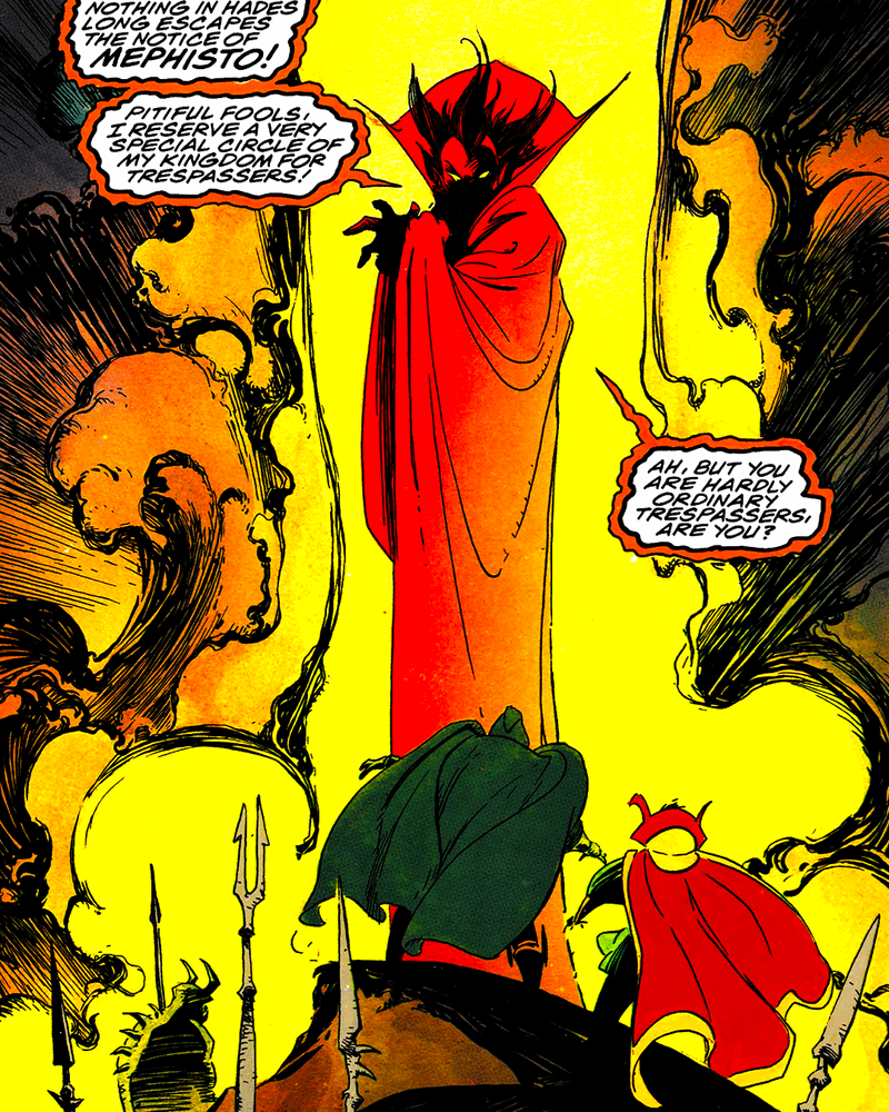 Comic panel from Doctor Strange and Doctor Doom: Triumph and Torment.