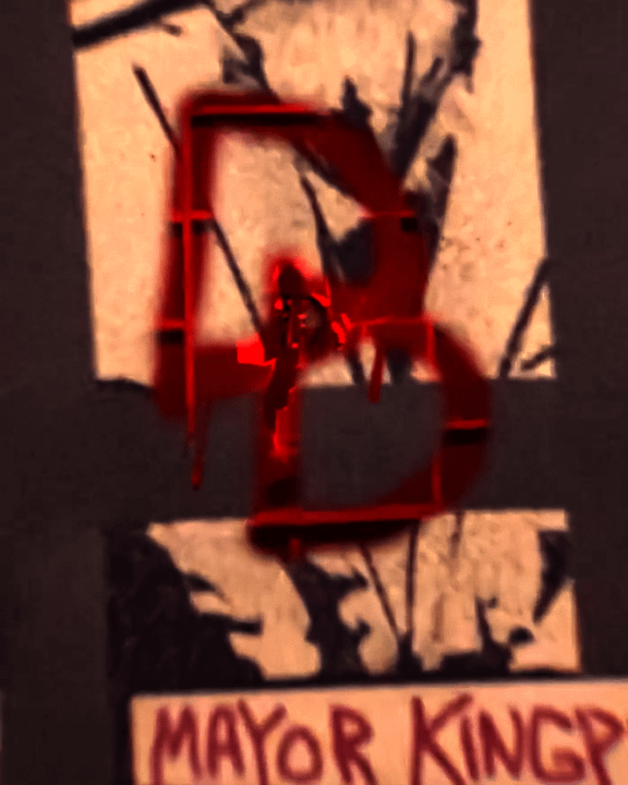 The new Daredevil logo in a Daredevil: Born Again spot.