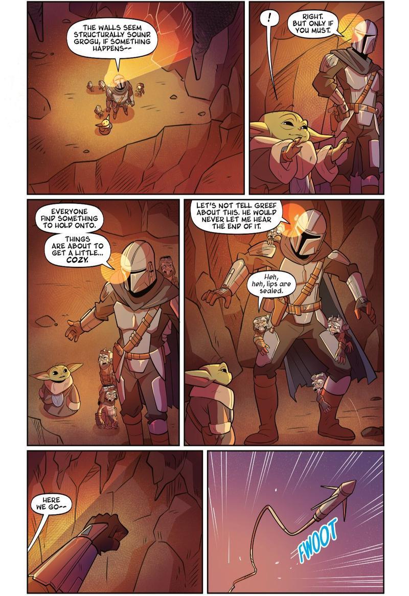 Grogu and Din Djarin work together in Danger in the Dark comic.