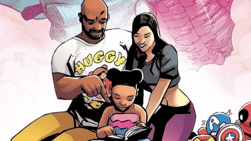 Luke Cage, Jessica Jones and Danielle in Marvel Comics.
