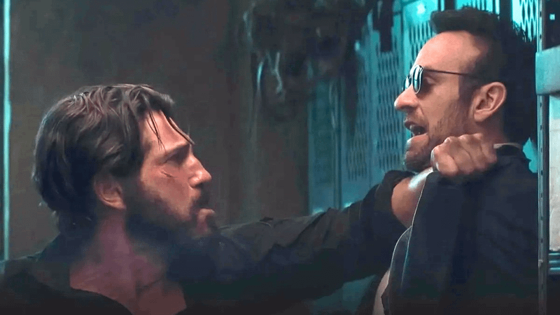 Jon Bernthal as Frank Castle and Charlie Cox as Matt Murdock.