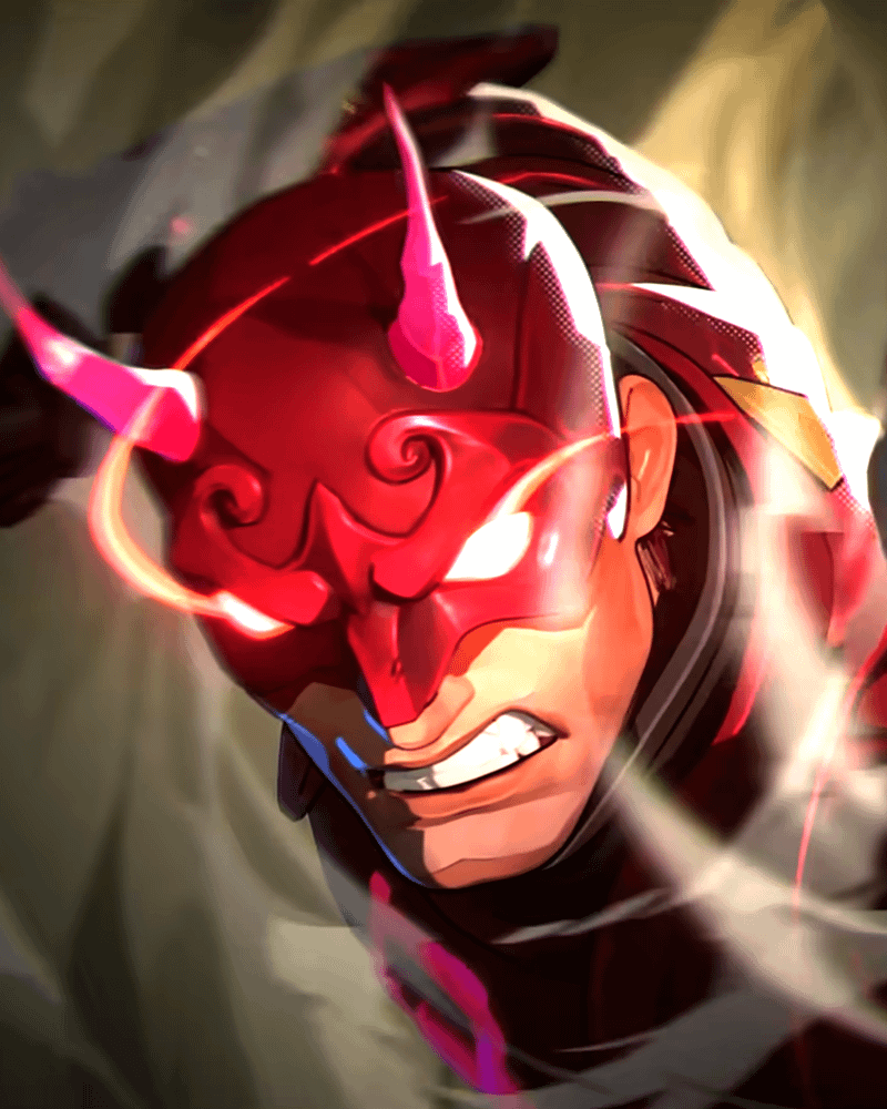 A close-up on Daredevil's face in Marvel Rivals