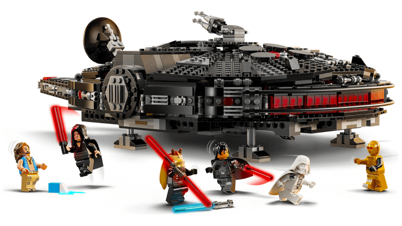 The Dark Falcon LEGO set and its Minifigures from LEGO Star Wars: Rebuild the Galaxy.
