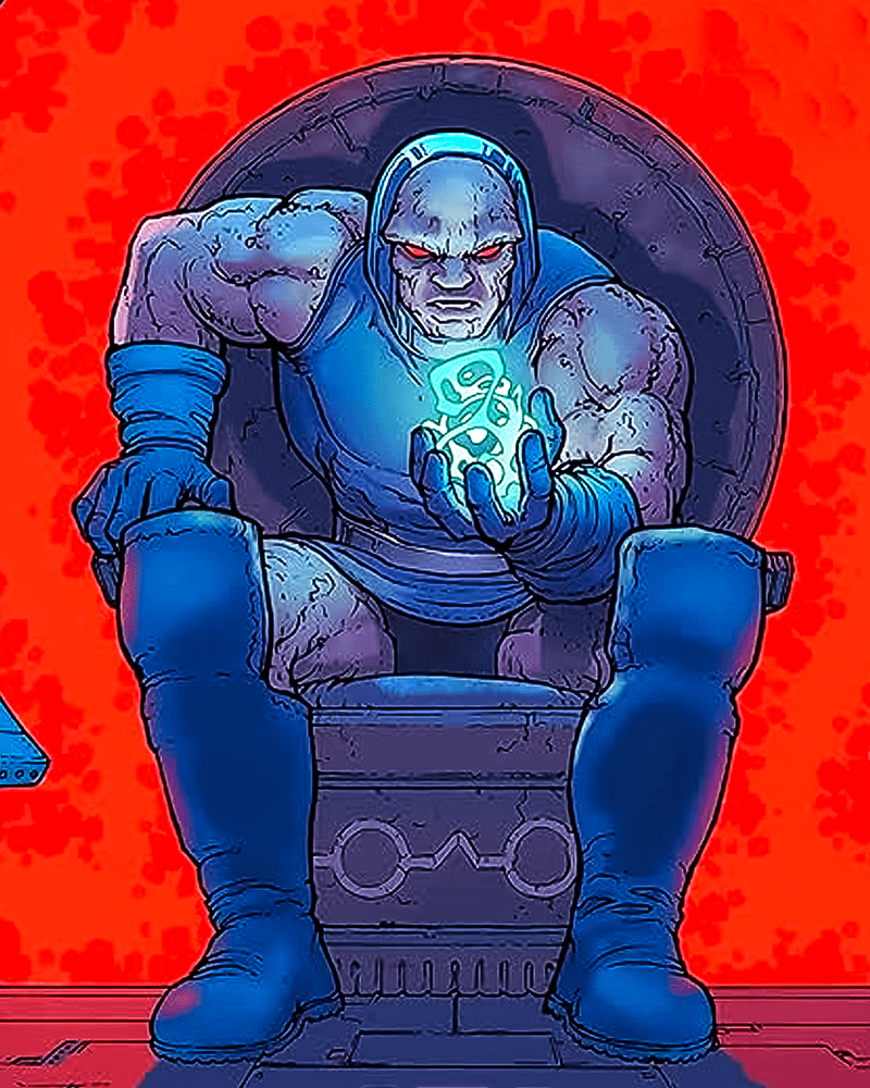 Darkseid holding a magical object in DC Comics.