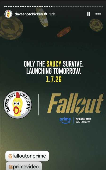 Dave's Hot Chicken and Fallout collab