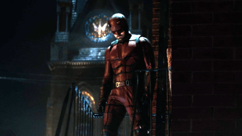 Charlie Cox as Daredevil in Born Again Season 1.