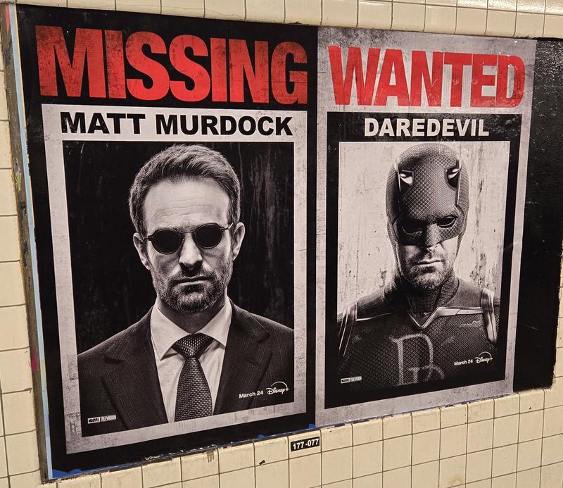 Daredevil Born Again Missing and Wanted posters.