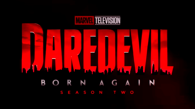 The original red Daredevil: Born Again Season 2 logo.