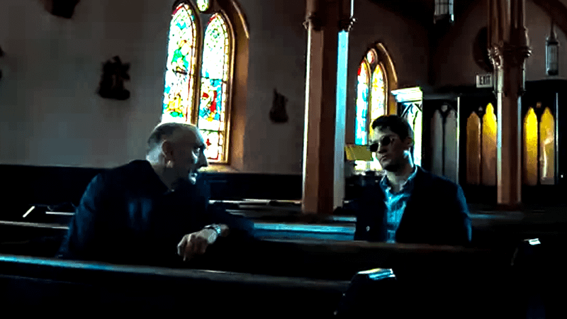 Matt Murdock and Father Lantom in Daredevil.