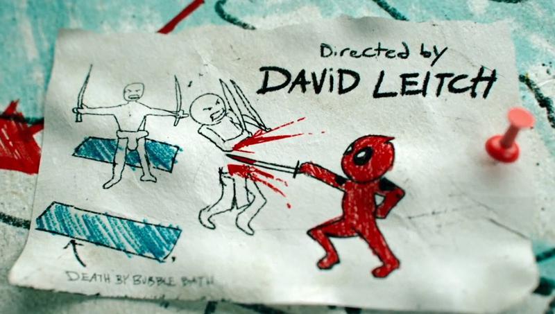 Animated Deadpool chopping enemies in half under 