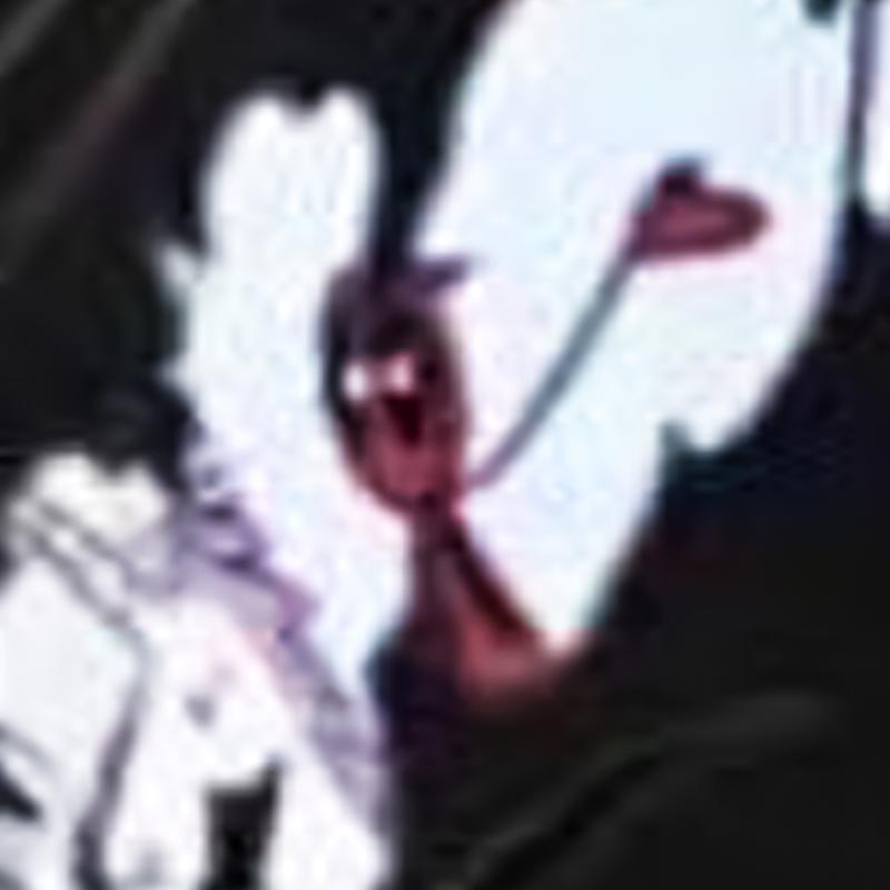 Deadpool image inside gap in Doom's fingertips in Doctor Doom t-shirt.