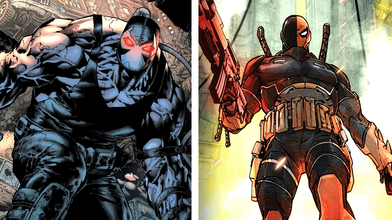 Popular DC villain Deathstroke alongside Bane.