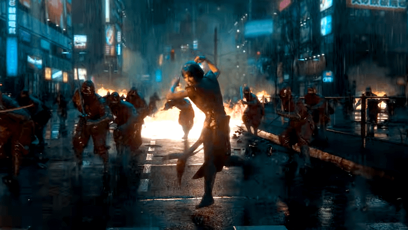 Lady Deathstrike jumping in the air from Insomniac 'Wolverine' game.