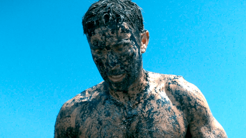 Chace Crawford as The Deep covered in oil in The Boys.
