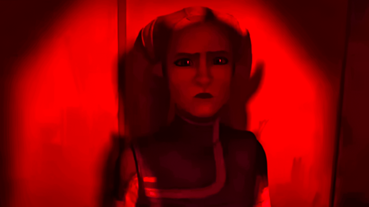 Devon Izara against a wall in Maul: Shadow Lord.