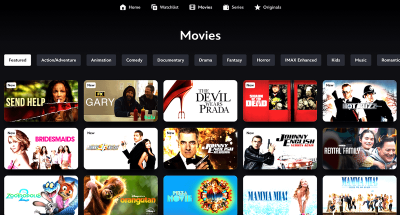 Disney+ Movies search feature 2026.