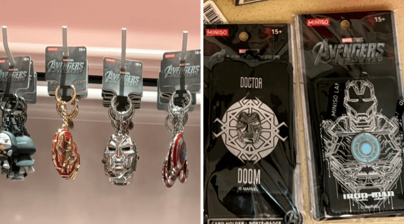 Iron Man and Doctor Doom Avengers: Doomsday merchandise.