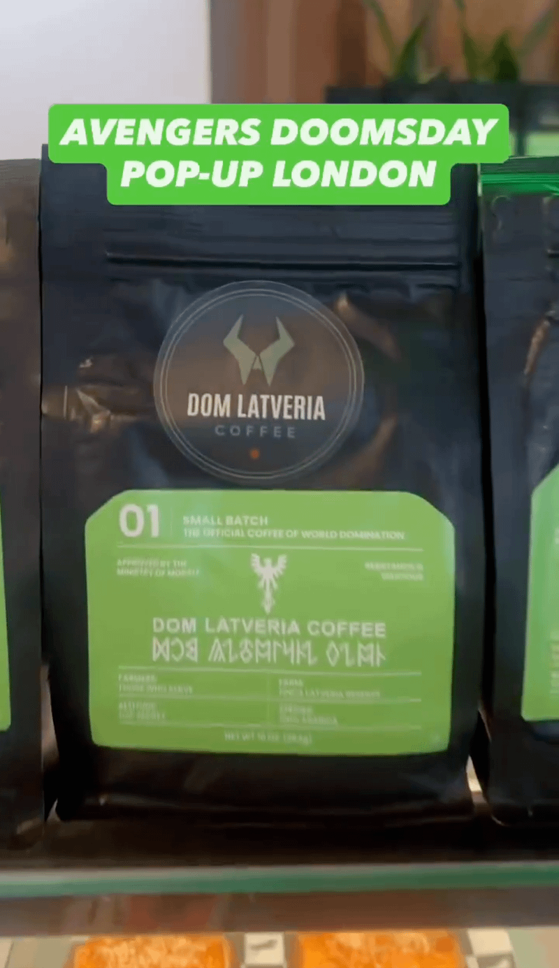 Avengers Doomsday Pop-Up Coffee Stand at SXSW.