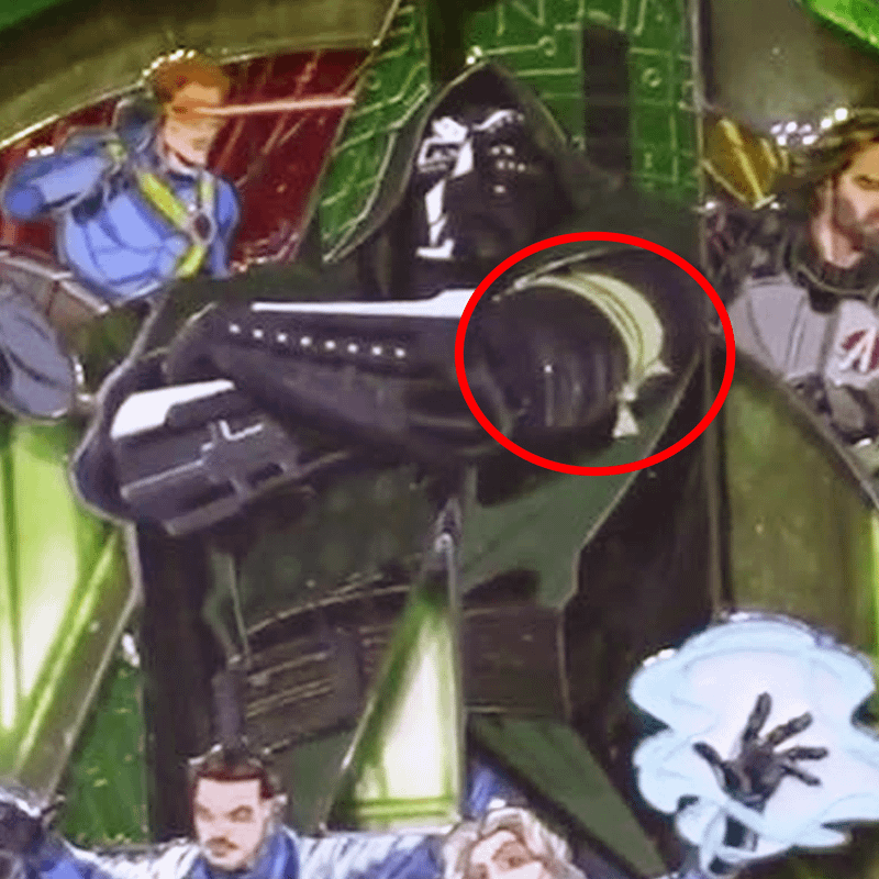 Doctor Doom's Yellow Arm Band closeup from SDCC merch.
