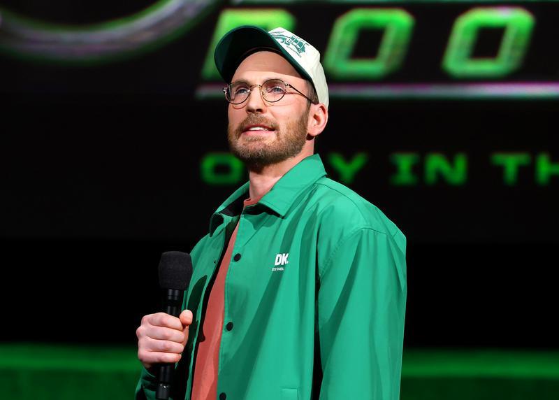 Chris Evans on stage during Cinemacon Avengers Doomsday event