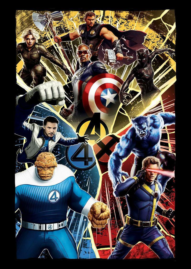 Avengers, X-Men and Fantastic Four characters team up.