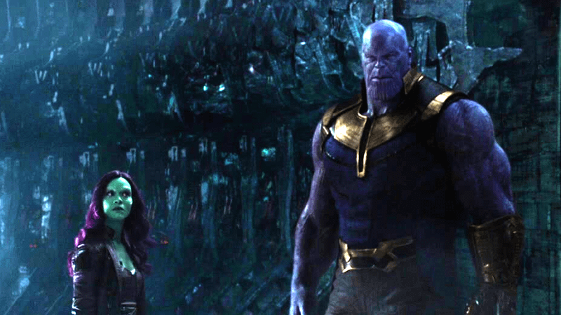 Gamora and Thanos in Avengers: infinity war