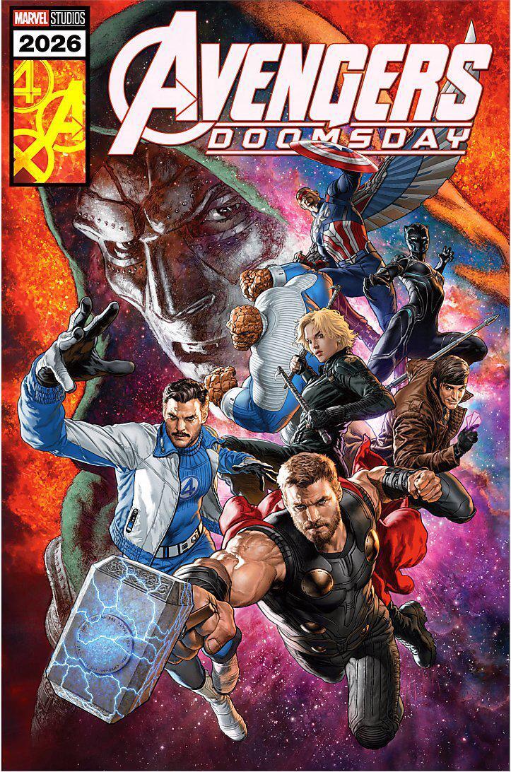 Fantastic Four, X-Men and Avengers in Doomsday poster.