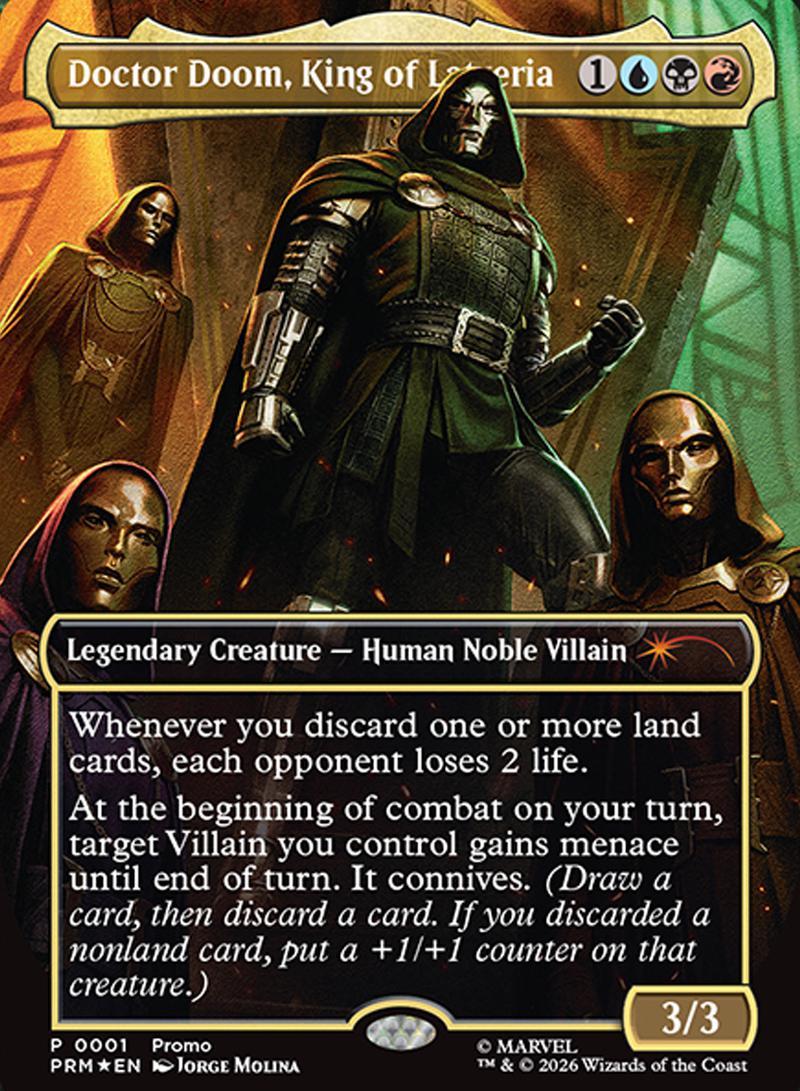 Doctor Doom, King of Latveria card from Magic the Gathering.