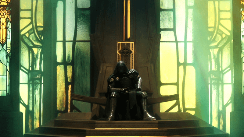 Doctor Doom on his throne.