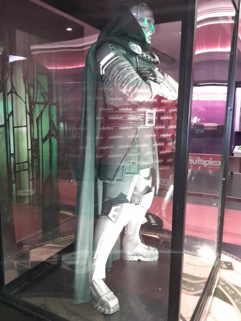 Doctor Doom costume display from 'Avengers: Doomsday.'