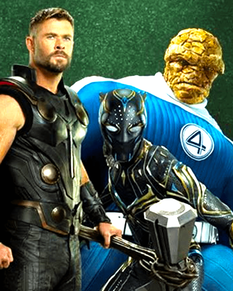 Thor, Black Panther and Thing on Avengers Doomsday poster.