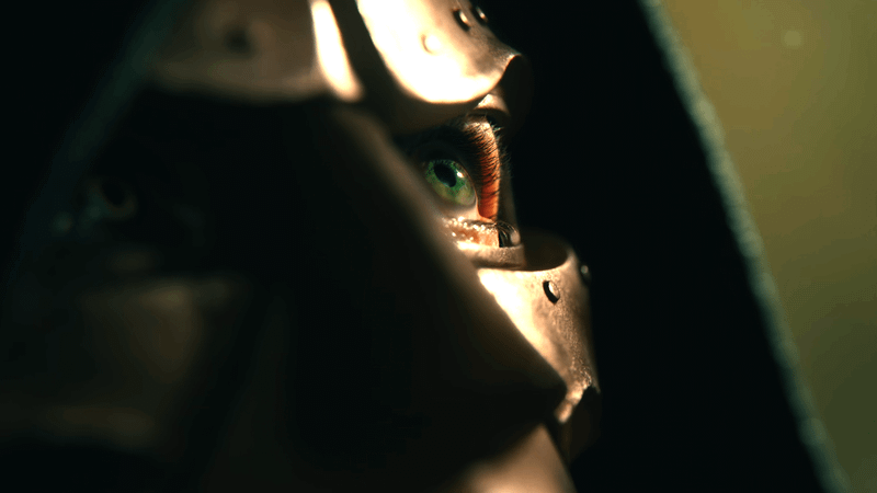 Doctor Doom up close mask in Avengers Doomsday.