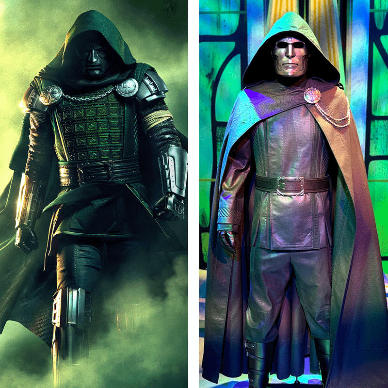 Doctor Doom vs. Doctor Doom comparison pic.