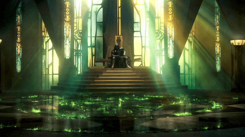 Doctor Doom sitting on his throne in Avengers: Doomsday.