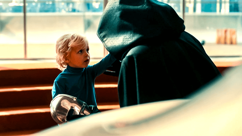 Doctor Doom and Franklin Richards in The Fantastic Four: First Steps.