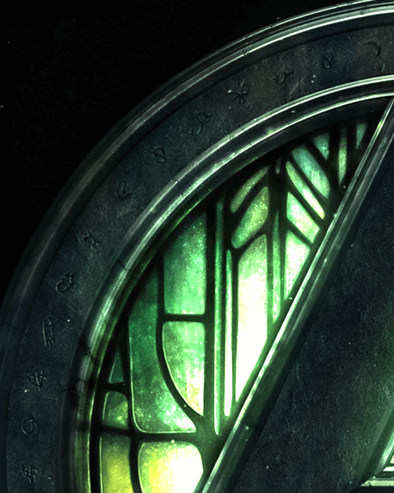 Magical runes on the Avengers: Doomsday poster.