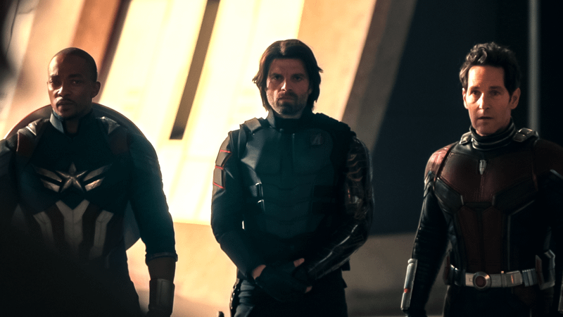 Sam Wilson, Bucky Barnes, and Scott Lang in Avengers: Doomsday.